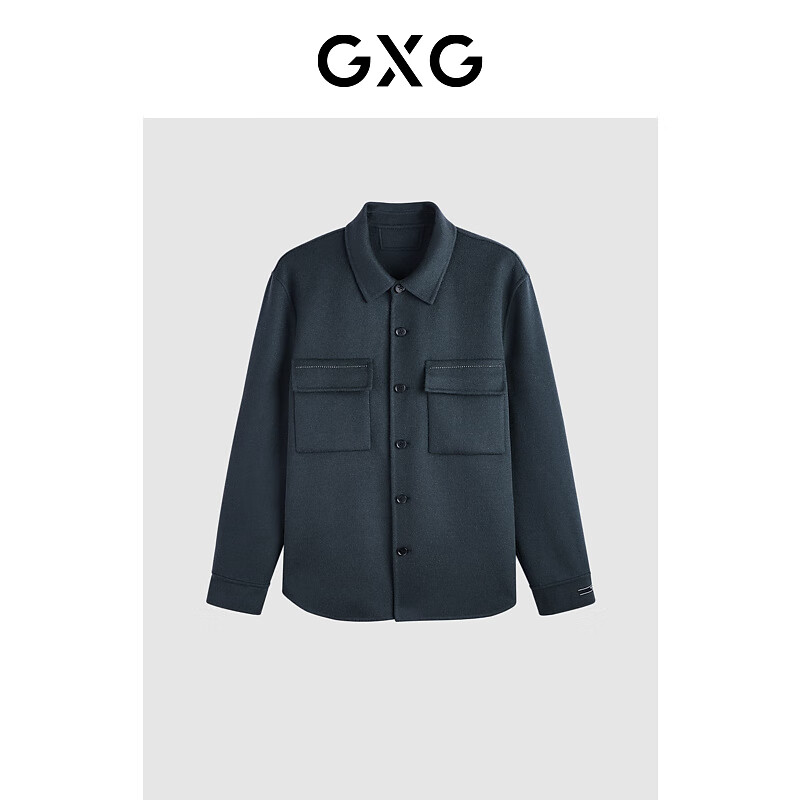 GXG奥莱 独特复古精致短款大衣 2023冬季新品GEX10628714 暗灰绿 M 170