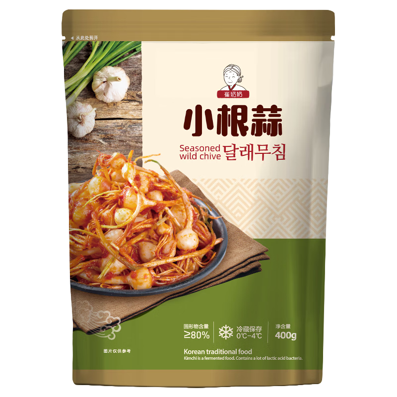 崔奶奶東北特產(chǎn)延邊韓式泡菜小菜下飯咸菜小根蒜腌制野蒜 小蔥泡菜400g 小根蒜400g*1袋【冷藏保存】