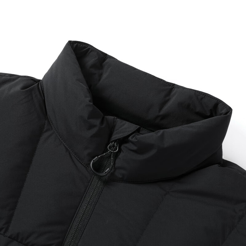 哈特马克斯防钻绒85%白鹅绒轻薄弹力锁温防风保暖羽绒马甲 耀岩黑 L