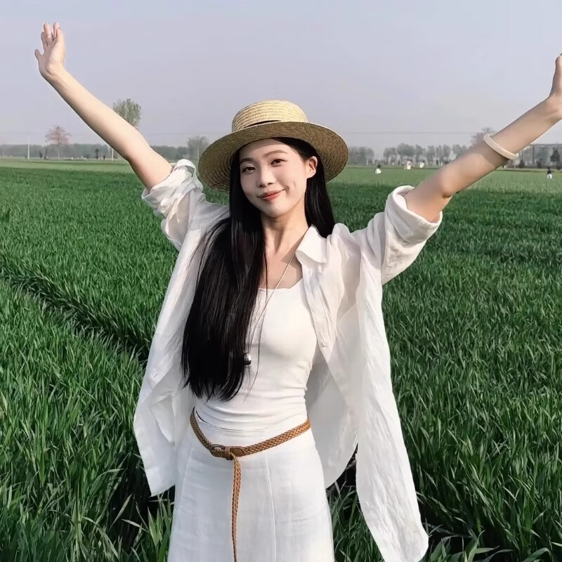 兰伶坊雪纺冰丝防晒开衫薄款女配吊带裙外搭罩衫夏披肩衬衫薄纱上衣外套 白色衬衫 S