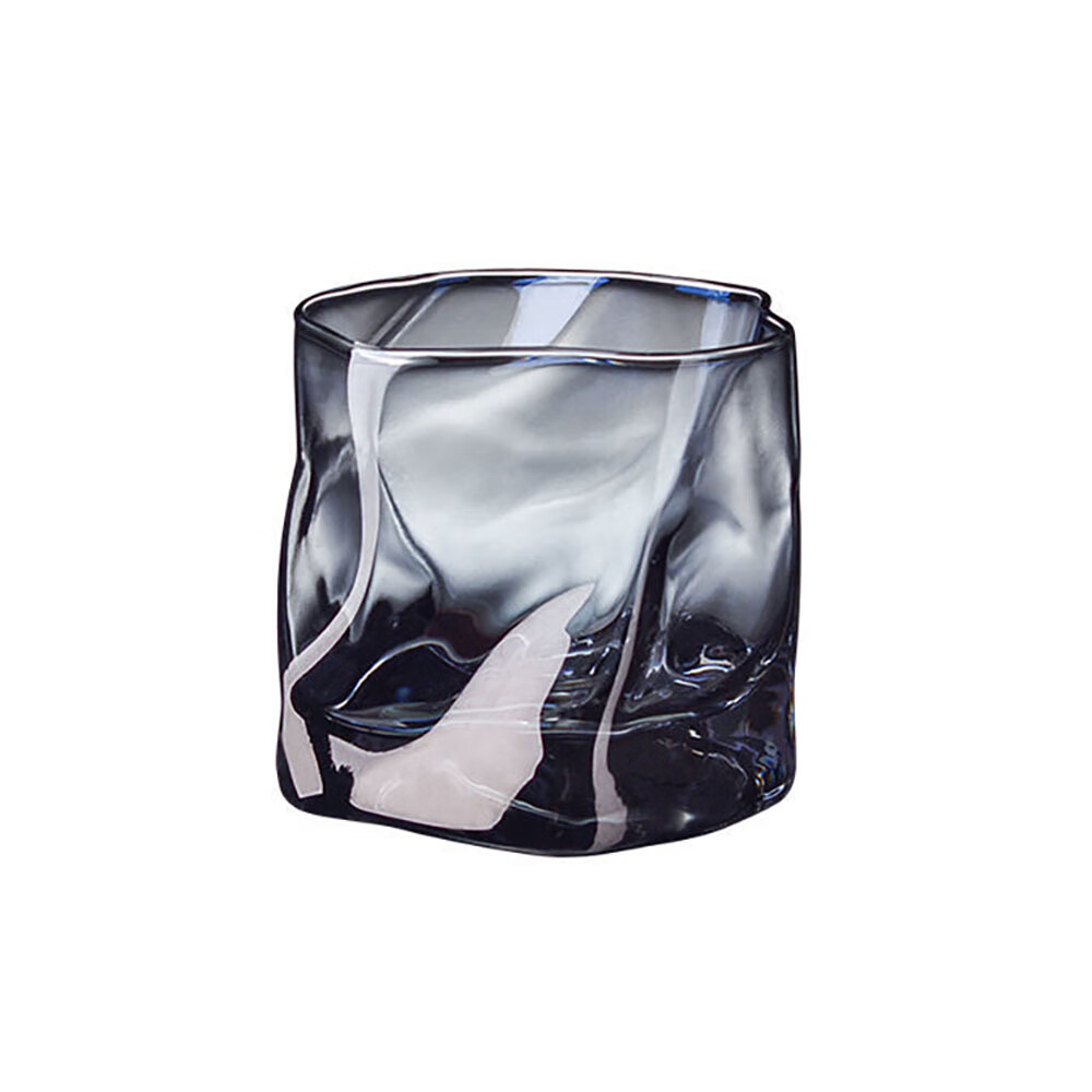 【严选好物】创意折纸杯扭扭杯酒吧威士忌啤酒杯玻璃杯水杯洋酒杯 透明 180ml