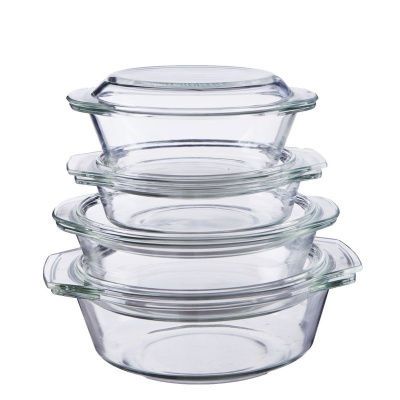 微波炉光波炉专用器皿耐热玻璃套装碗烤箱玻璃餐具玻璃煲多规格 0.7L、1L、1.5L、2L四件套