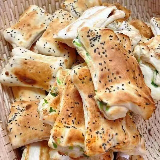 嚼味多油盐葱花小饼发面烧饼徐州邳州特产潮牌锅饼转炉锅饼香软即食 油盐葱花饼（真空包装） 5斤
