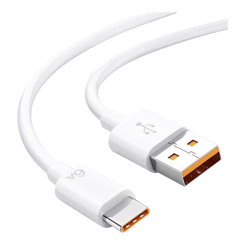 【闪充】数据线type-c充电线6A闪充适用于华为vivo荣耀OPPO/三星手机快充数据线 1m 6A 四芯 2条装 1米