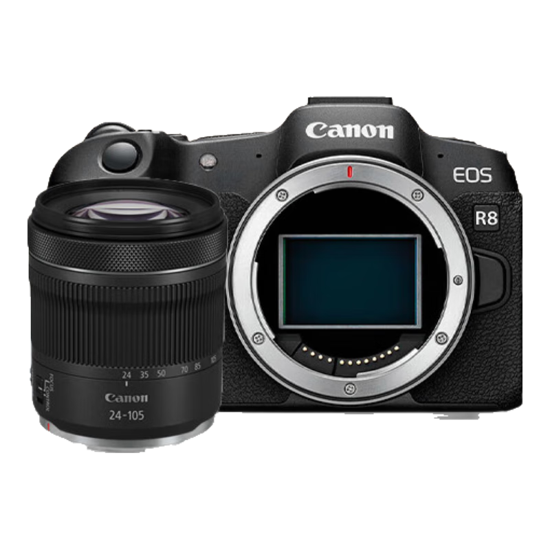 佳能（Canon）EOS R8 微单相机全画幅专微 4K视频EOSR8专业微单 直播相机6K超采 单机身+24-105mm stm 官方标配+一年只换不修