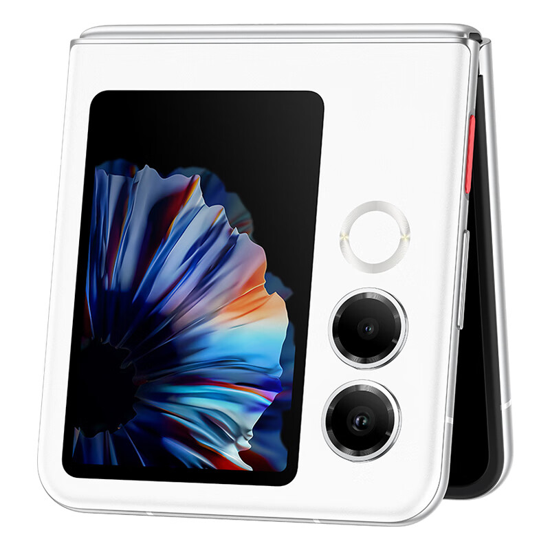 努比亚(nubia)国民小折叠 Flip 2 雪钻白 12GB+256GB 5000万双摄 全视角悬停摄影 轻薄AI手机【苏超】