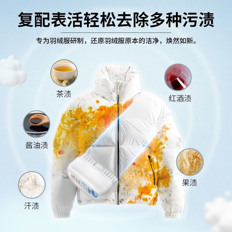 立白羽绒服干洗剂免洗泡沫自带刷头一体式清洁洁净不伤衣服 共520g】带刷头100g*2瓶+内衣露80g*4瓶