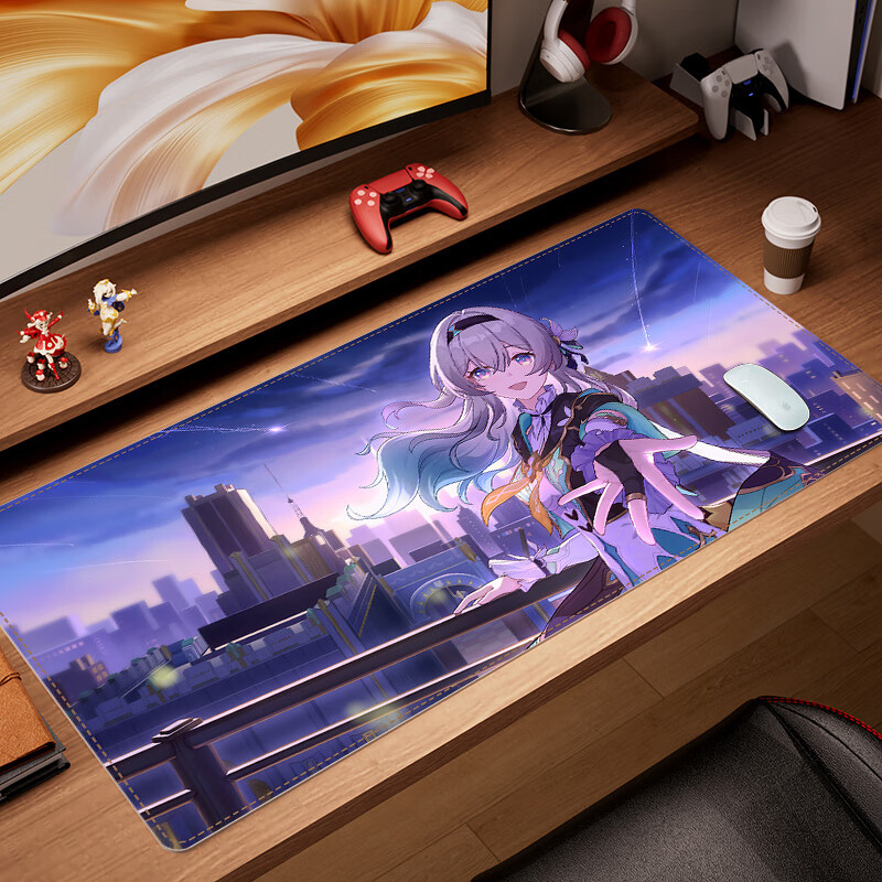 崩坏星穹铁道二次元周边黄泉鼠标垫大号桌垫fps男生防水垫子 流萤