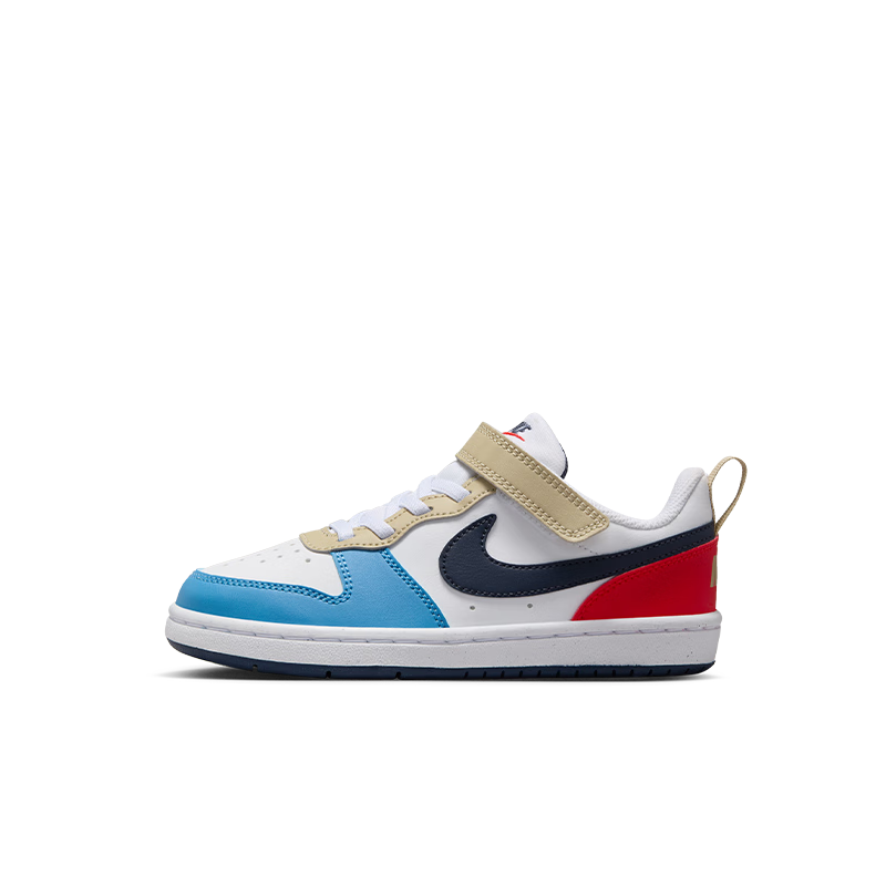 NIKE 耐克童鞋男女童休閑板鞋COURT BOROUGH魔術(shù)貼運(yùn)動(dòng)鞋小童