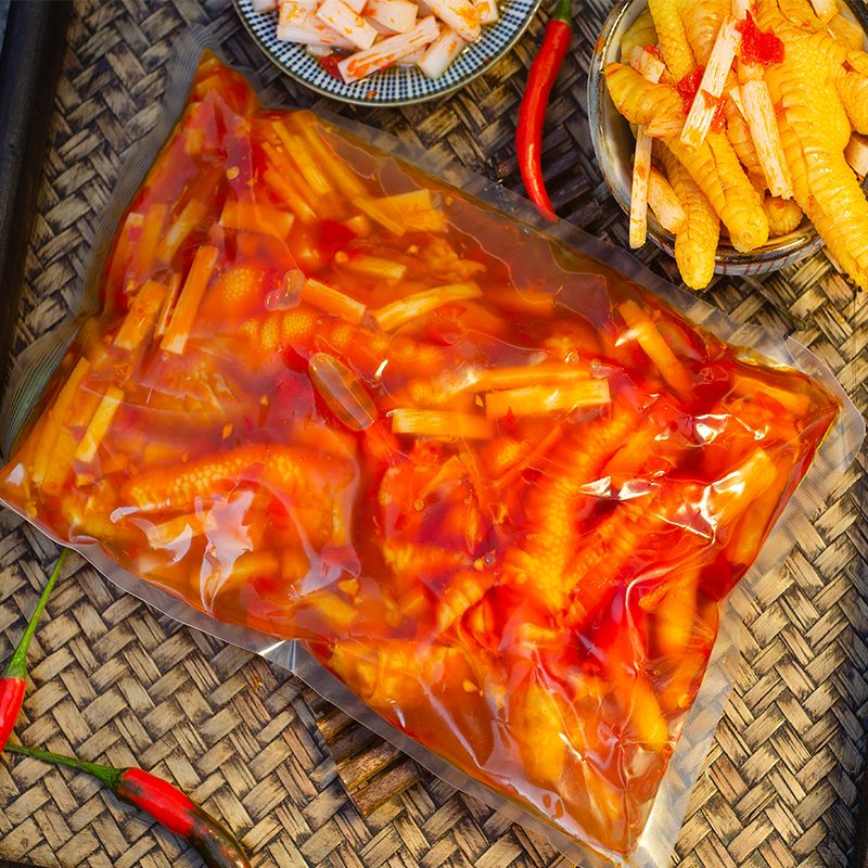 酸辣笋丝无骨鸡爪柠檬零食冷吃凤爪追剧下酒脱骨即食网红特产 笋子鸡爪一斤