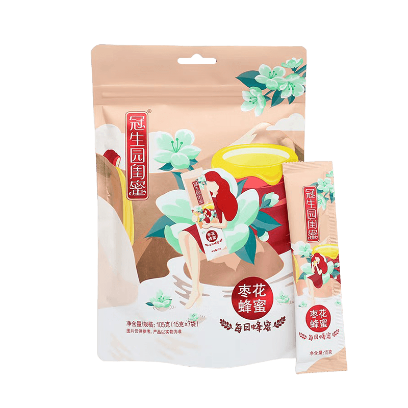 冠生园枣花蜂蜜105g*7条 便携装中华老字号早餐牛奶冲饮伴手礼品送长辈