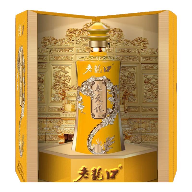老龍口【遼寧特產】52度濃香型過節送禮年貨聚會奉天龍500ml/瓶禮盒白酒 52度 500mL 1瓶 奉天龍(黃)