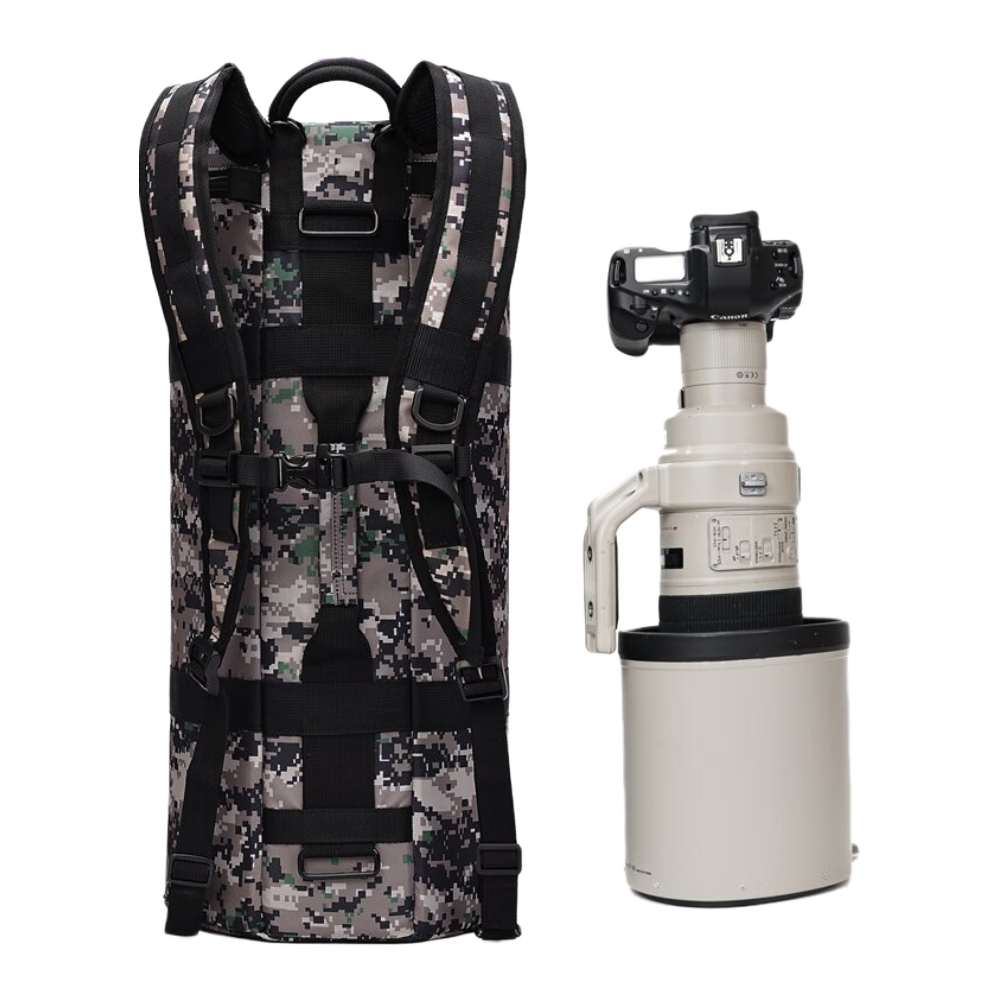 LONTU专业600定长焦镜头筒800打鸟相机内胆保护套400双肩斜跨单摄影包 黑色：RF1200加机器使用