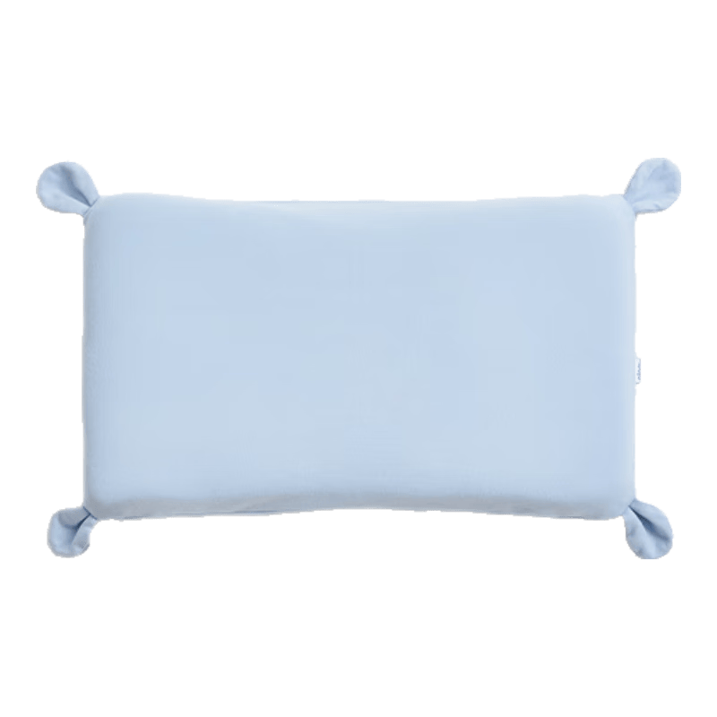 艾茵美（oinme）兒童枕頭0到1-3歲3-6歲幼兒園一歲以上寶寶記憶棉學生枕嬰兒四季 【精梳棉/藍】+藍色精梳棉枕套 2.5cm/3.5cm高度 T2段（1-3）
