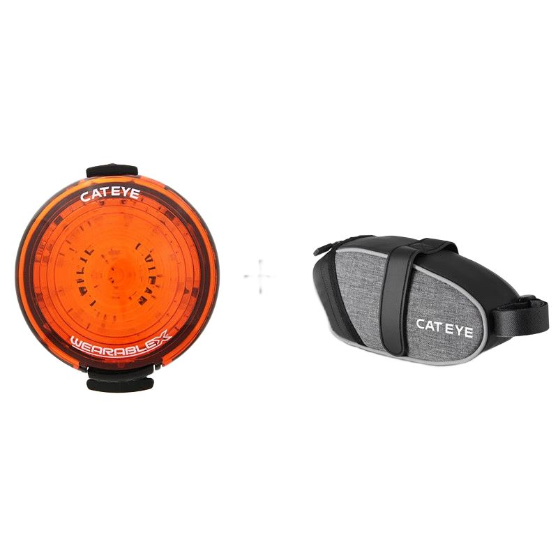 貓眼(CATEYE) 騎行尾燈USB充電防水山地車尾燈自行車燈騎行裝備 小圓燈+尾包