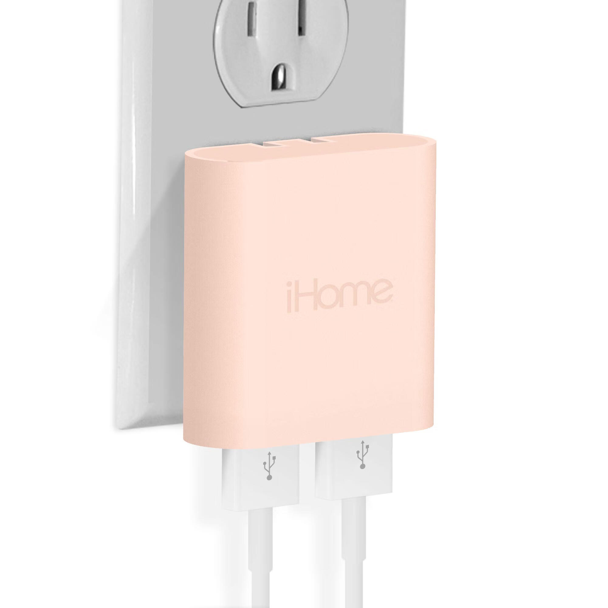 iHome2 端口 USB 壁式充电器AC Pro 多端口 USB 充电器 USB 壁式插头