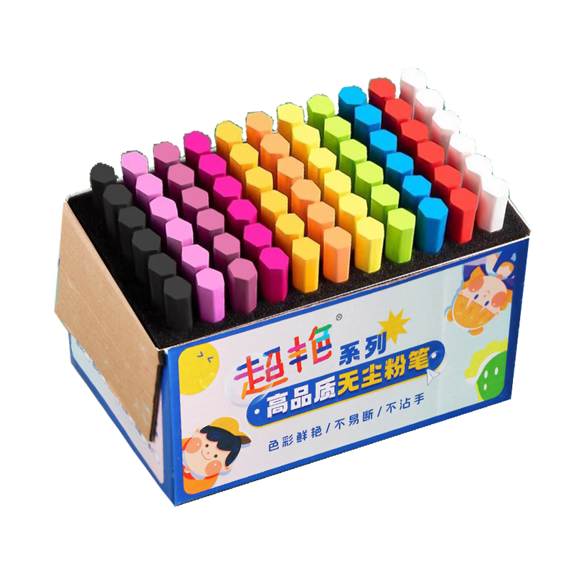 御杰超艷彩色無(wú)塵粉筆六角11色1320支/箱兒童家用黑板報(bào)專(zhuān)用幼兒園涂鴉教師專(zhuān)用粉筆
