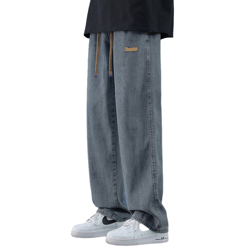 大嘴猴（paul frank）牛仔裤男士冬季美式宽松裤子男裤高街休闲裤男潮 复古蓝色 XL