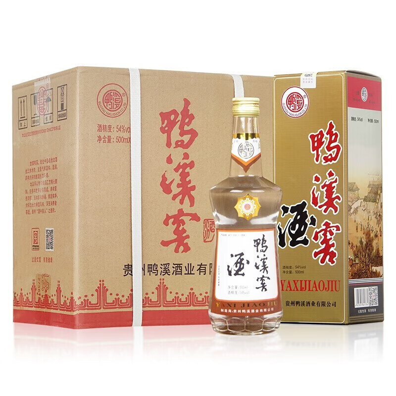 鸭溪54度复古版贵州鸭溪窖酒500ml中华老字号浓香型白酒纯粮酿制 54度 500mL 6瓶 整箱装(含礼袋)