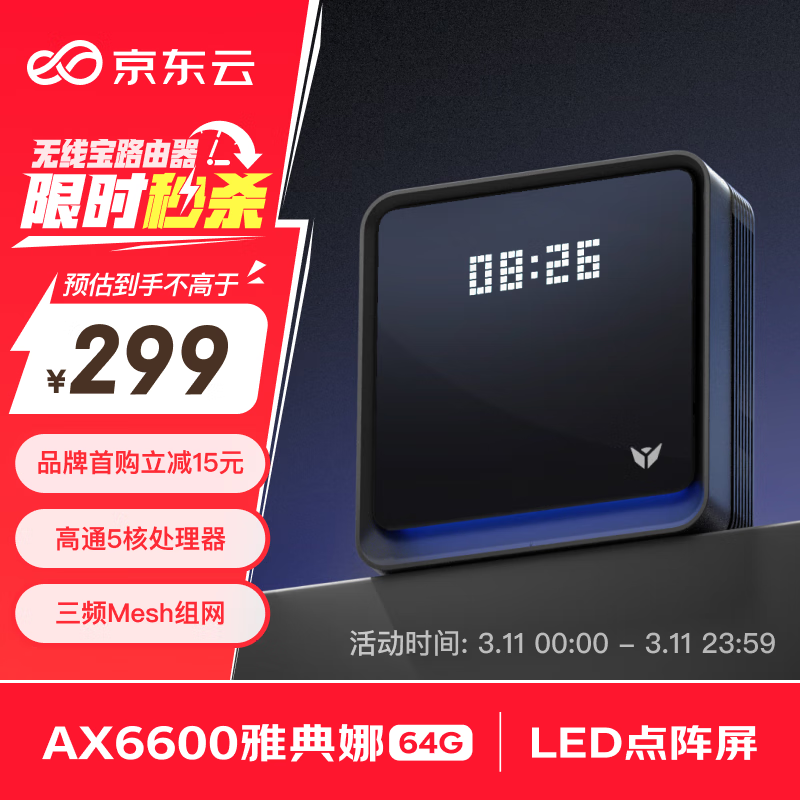 ߱AX6600ŵ64G · WIFI6 ͨ5 1Gڴ LED ƵMeshʵ284Ԫ