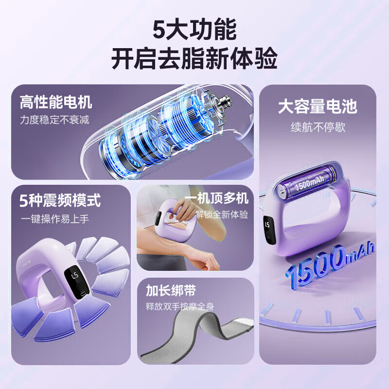 DYMIROY 戴觅甩脂机筋膜环枪瘦肚子燃脂瘦身神器按摩器腹部减肥揉腹仪全身腰部懒人腰带高频振动抖抖机肌肉放松 樱花粉【顶配款】