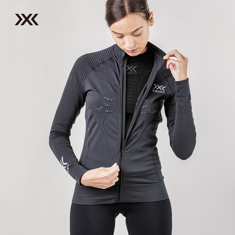 XBIONIC激能4.0中间层全拉链式女士运动上衣-ENERGIZER 4.0 NG-WR16W23W  猫眼黑/极地白 S