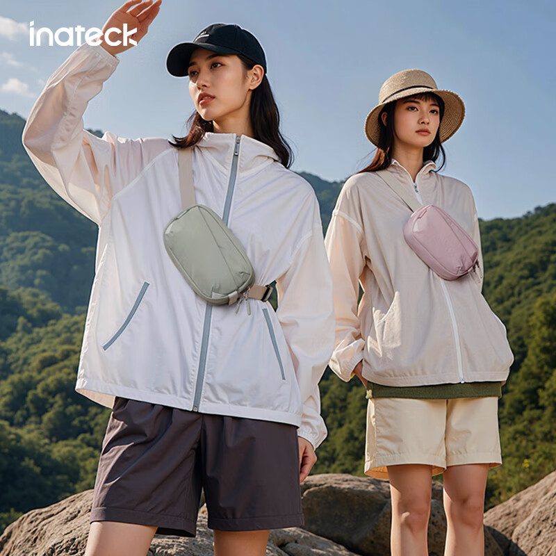 inateck小伞包斜挎包女小包轻量化胸包单肩包学生运动休闲旅行防水皮膜 横款-苔原绿