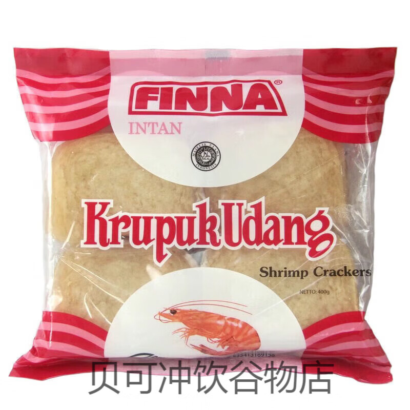 樂(lè )事（Lay's）印尼菲那蝦味木薯片原味生蝦片菲娜牌大蝦片需油炸 菲那紅袋400克