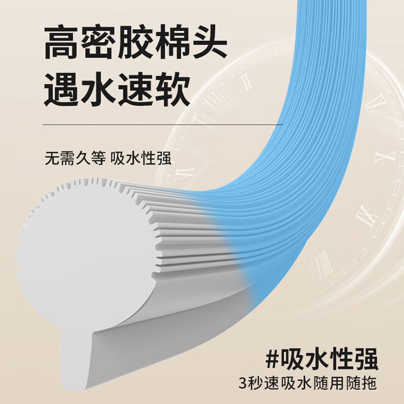 雅高胶棉拖把 吸水海绵拖把不锈钢杆挤水免手洗拖地 升级-对折28CM