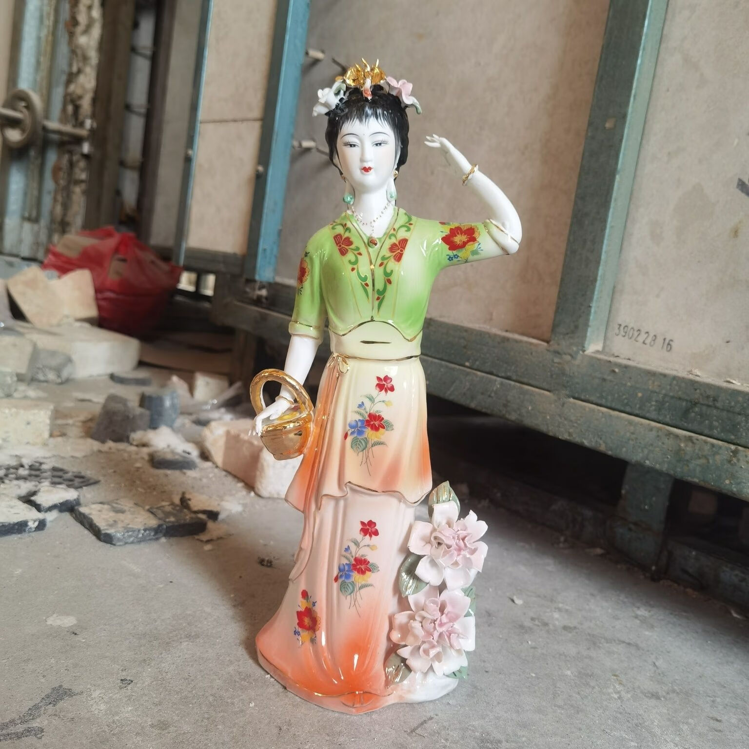 百花仙子 百花娘娘青姑娘塑像神像佛像供奉摆件16寸
