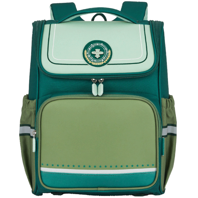 卡拉羊【蒋勤勤代言】书包小学生1-6年级减负防下坠儿童书包防泼水背包 小号牛油果绿（清新自然）