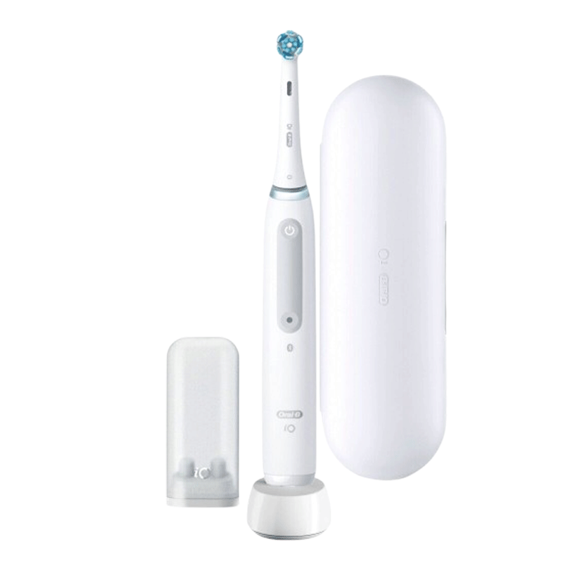 歐樂B（Oral-B）iO 系列 4 全自動磁波充電電動牙刷牙齒美白牙齦呵護 旅行盒 淺白色