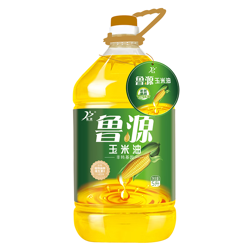 鲁源玉米油5升玉米胚芽油非转基因一级食用油物理压榨家用桶装 玉米油5L