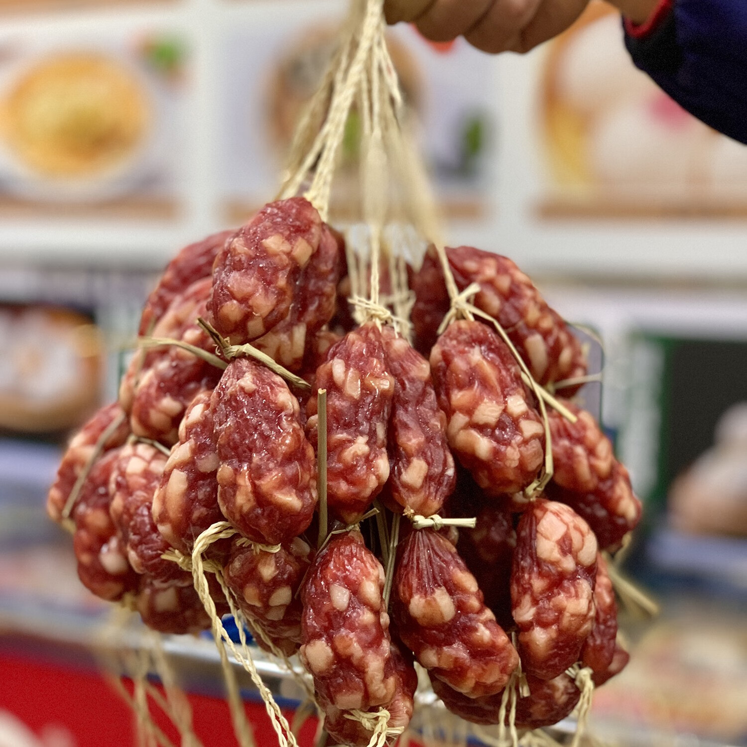 俏滋郎東莞粒粒腸500g廣式臘腸臘肉棗腸短腸廣東香腸廣味咸甜臘味煲仔飯 廣式粒腸1斤