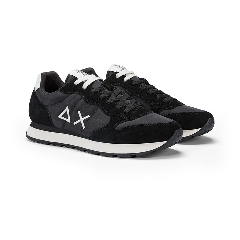 Sun68意大利时尚小众新款复古跑步鞋防滑耐磨透气男士休闲鞋春夏新品 Z35101-11 黑色 42