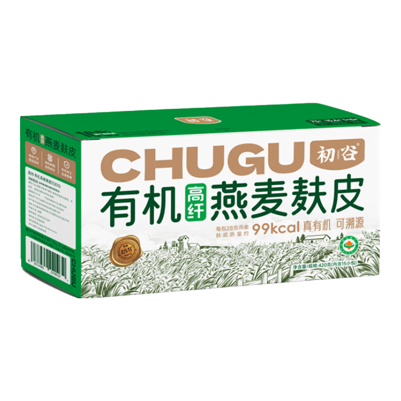 初谷有機(jī)燕麥麩皮無添加蔗糖拌酸奶正品高纖維代餐沖泡即食營養(yǎng)早餐