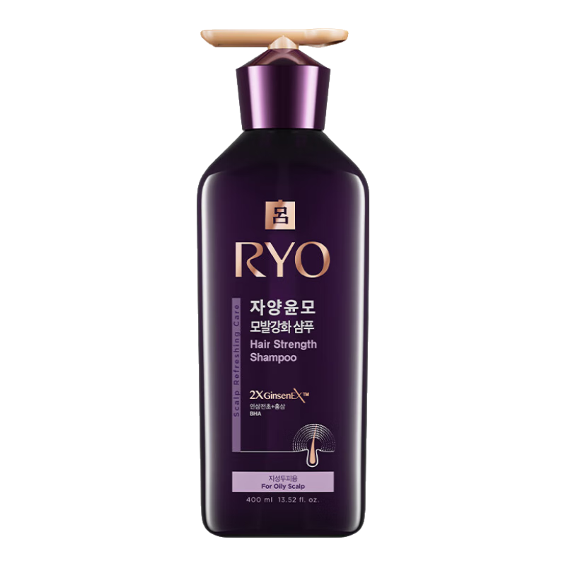 Ryo紫吕洗发水护发素控油滋盈韧发密集强韧韩国爱茉莉生姜女蓬松人参 紫吕洗发水400ml(强韧发丝)