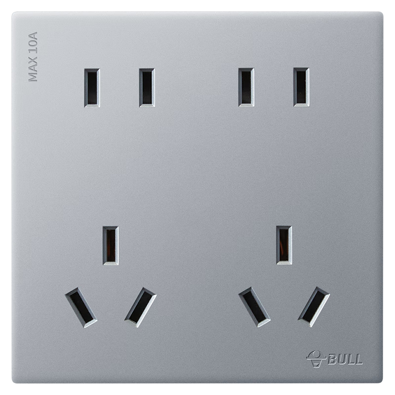 公牛（BULL）开关插座G60系列十孔插座86型插座超薄面板G60Z423月影灰