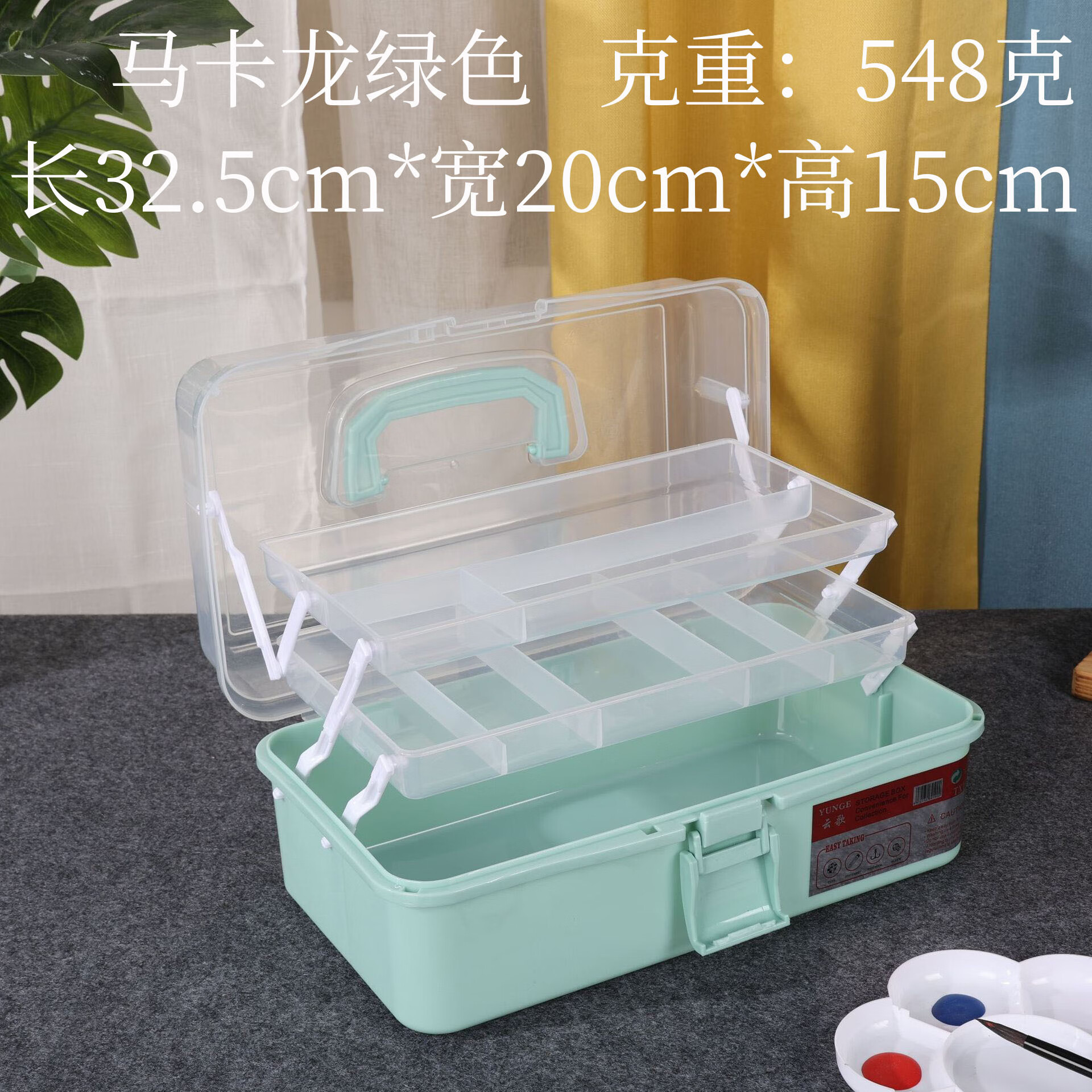 毛笔收纳盒便携三层工具箱初学者书法画画用品多功能收纳盒子新品 199