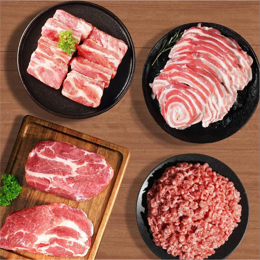 1号会员店有机黑猪肉礼盒 净重3.2kg 排骨肋排五花梅花猪肉馅年货礼盒