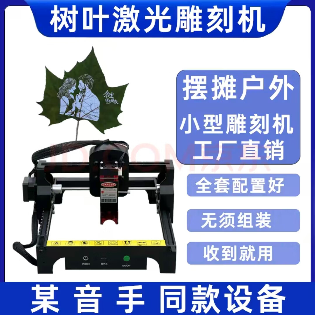 樹葉激光雕刻機小型全自動流動擺攤葉子打印照片機器激光打標機 標準款