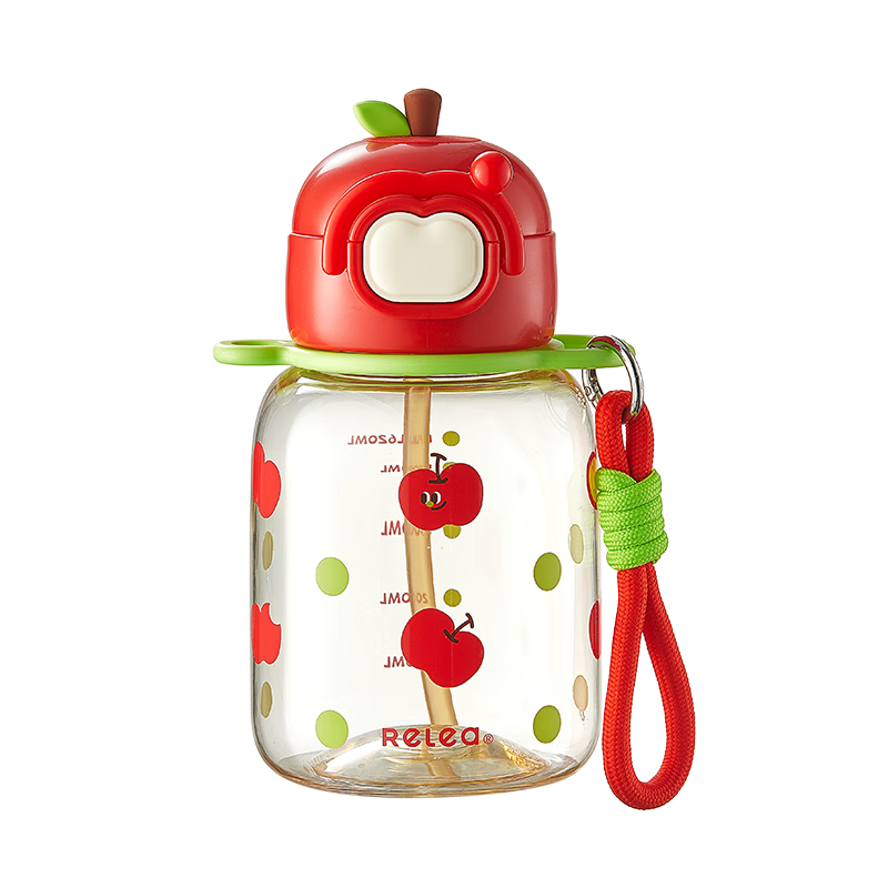 物生物（RELEA）塑料杯ppsu儿童吸管杯孕产妇专用水杯壶便携大容量水杯耐高温杯子