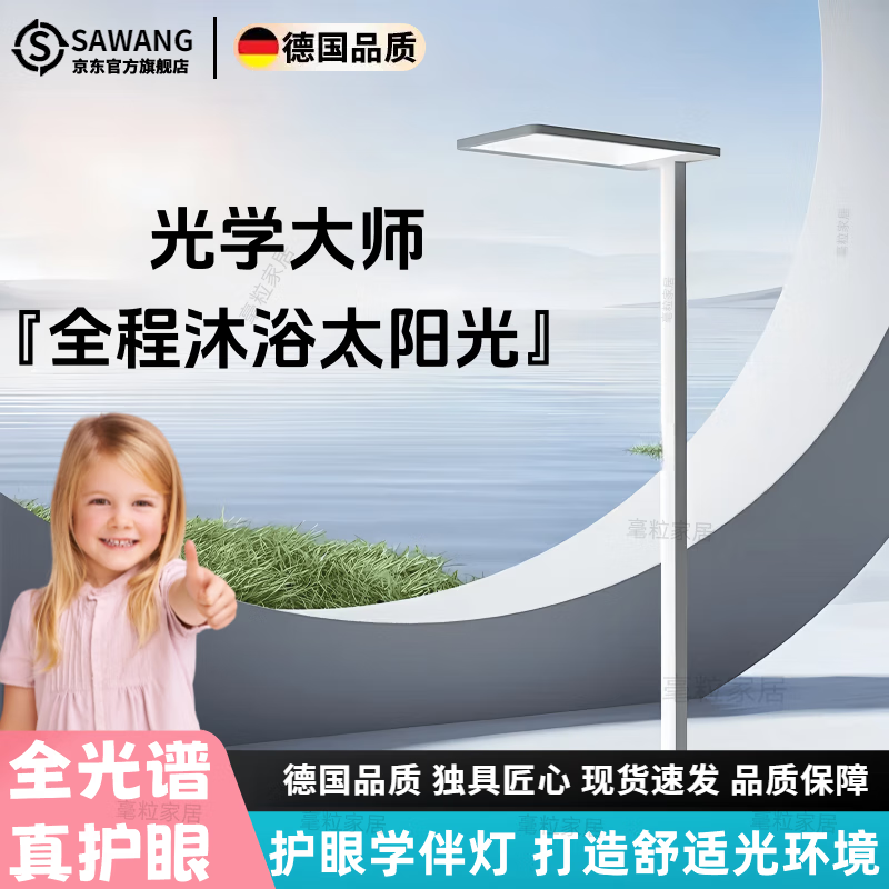 颯望德國兒童護(hù)眼臺燈全光譜學(xué)生鋼琴學(xué)習(xí)書桌閱讀專用落地LED大路燈 普通款全光譜【85W三色調(diào)光】 朗思 阿波羅普瑞芯片落地臺燈