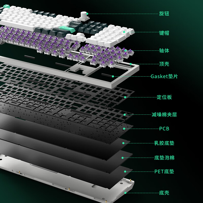 keychron渴创 Q6HE 磁轴键盘 电竞游戏键盘 无线三模键盘 客制化键盘 Mac键盘 在线网页驱动 游戏办公 Q6 HE RGB 热插拔 星云轴 旋钮版 黑色
