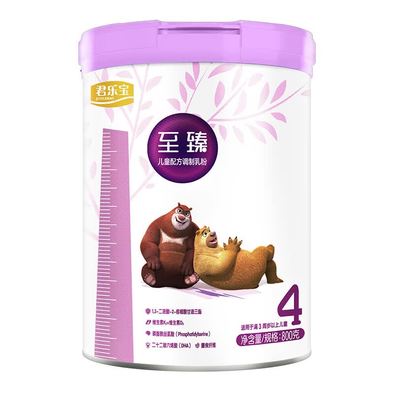 君乐宝至臻4段儿童配方调制乳粉800克（3周岁以上）OPO结构油脂+PS怎么看?