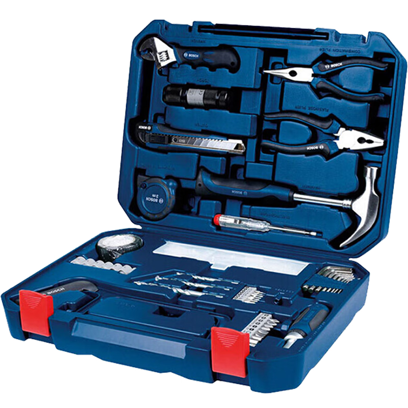 BOSCH家用多功能手動(dòng)工具108件套裝附海綿砂工具箱 家裝維修筆記本拆機(jī)