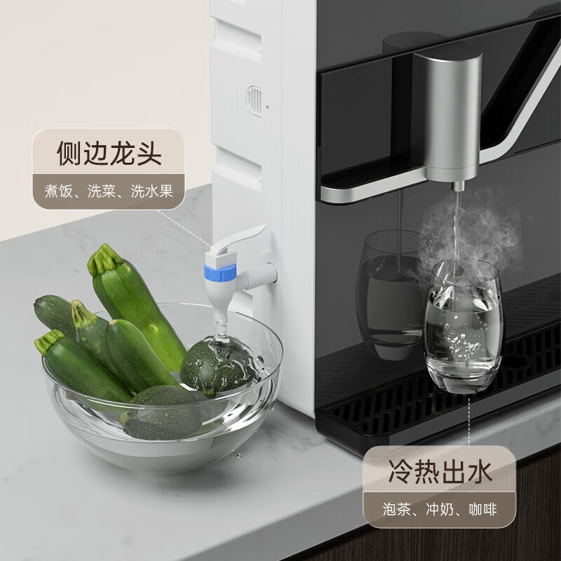 志高(CHIGO)【智能升级款】净水器家用加热制冷直饮一体壁挂式反渗透净水机接自来水过滤器带自吸饮水机 HR106两年滤芯套餐