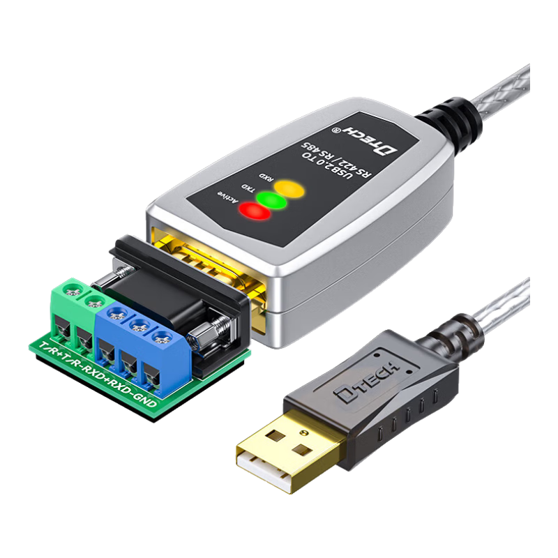 帝特（DTECH）USB轉(zhuǎn)RS485/422串口線 電腦串口調(diào)試工具485轉(zhuǎn)usb通訊線232轉(zhuǎn)換器 USB轉(zhuǎn)485/422【FTDI芯片-兼容性強(qiáng)】 1.2米