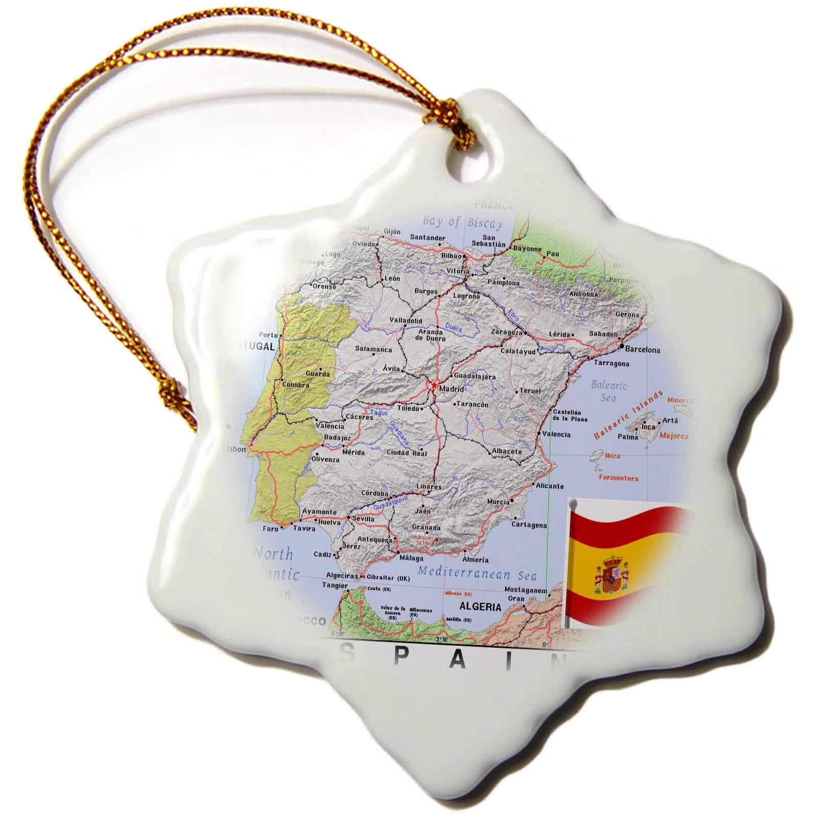 3drose圣诞装饰品 雪花国旗悬挂式