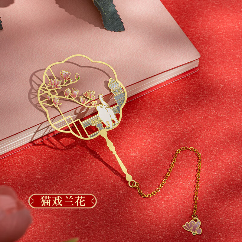 天色故宫猫中国风金属书签礼盒文创北京旅游纪念品毕业送全班同学女老师生日伴手礼物TS-5933漫花墙猫